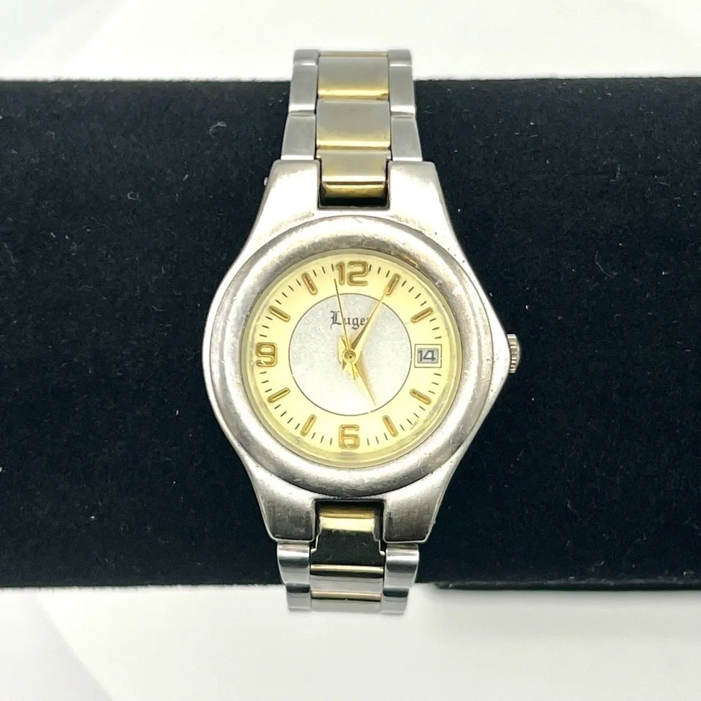 Luger Swiss Made Silver and Gold Ladies Watch Working